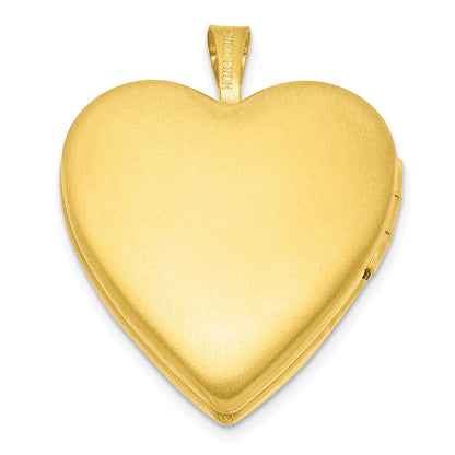 Sterling Silver Gold-plated 20mm Polished Front/Satin Back Heart Locket