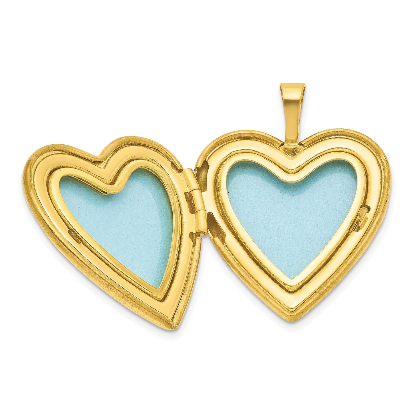 Sterling Silver Gold-plated 20mm Polished Front/Satin Back Heart Locket