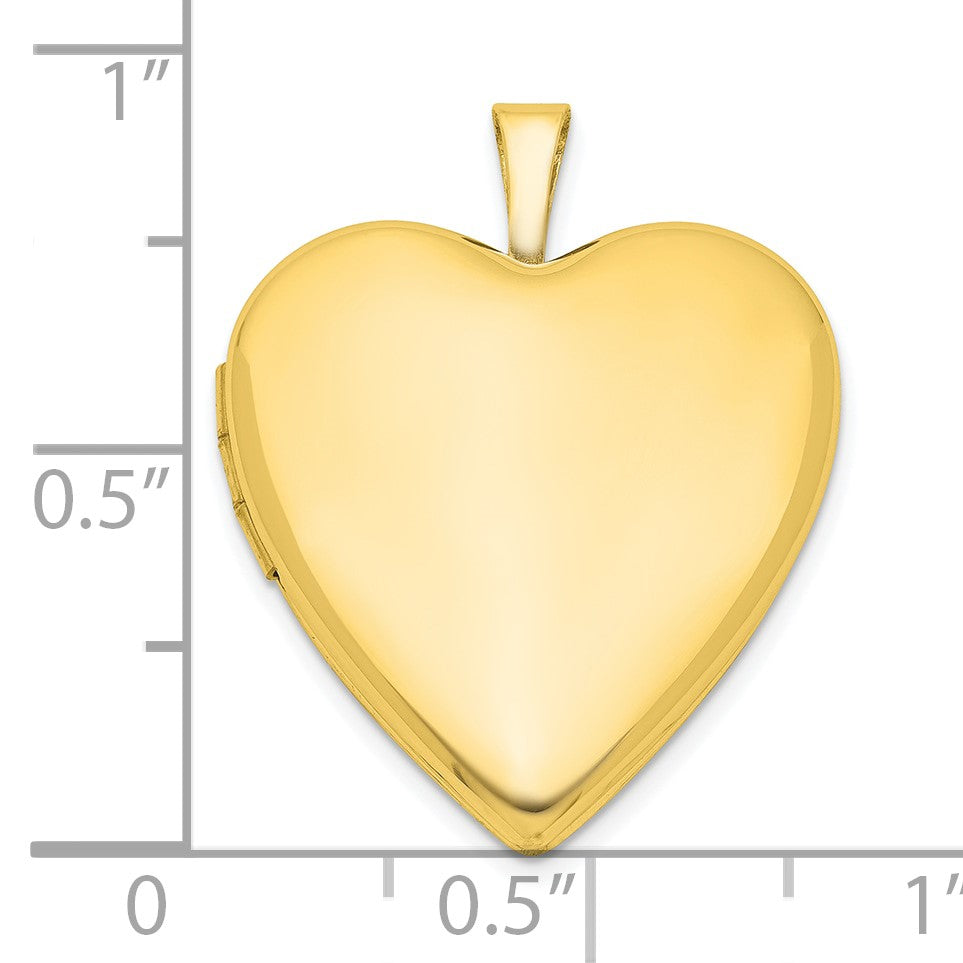 Sterling Silver Gold-plated 20mm Polished Front/Satin Back Heart Locket