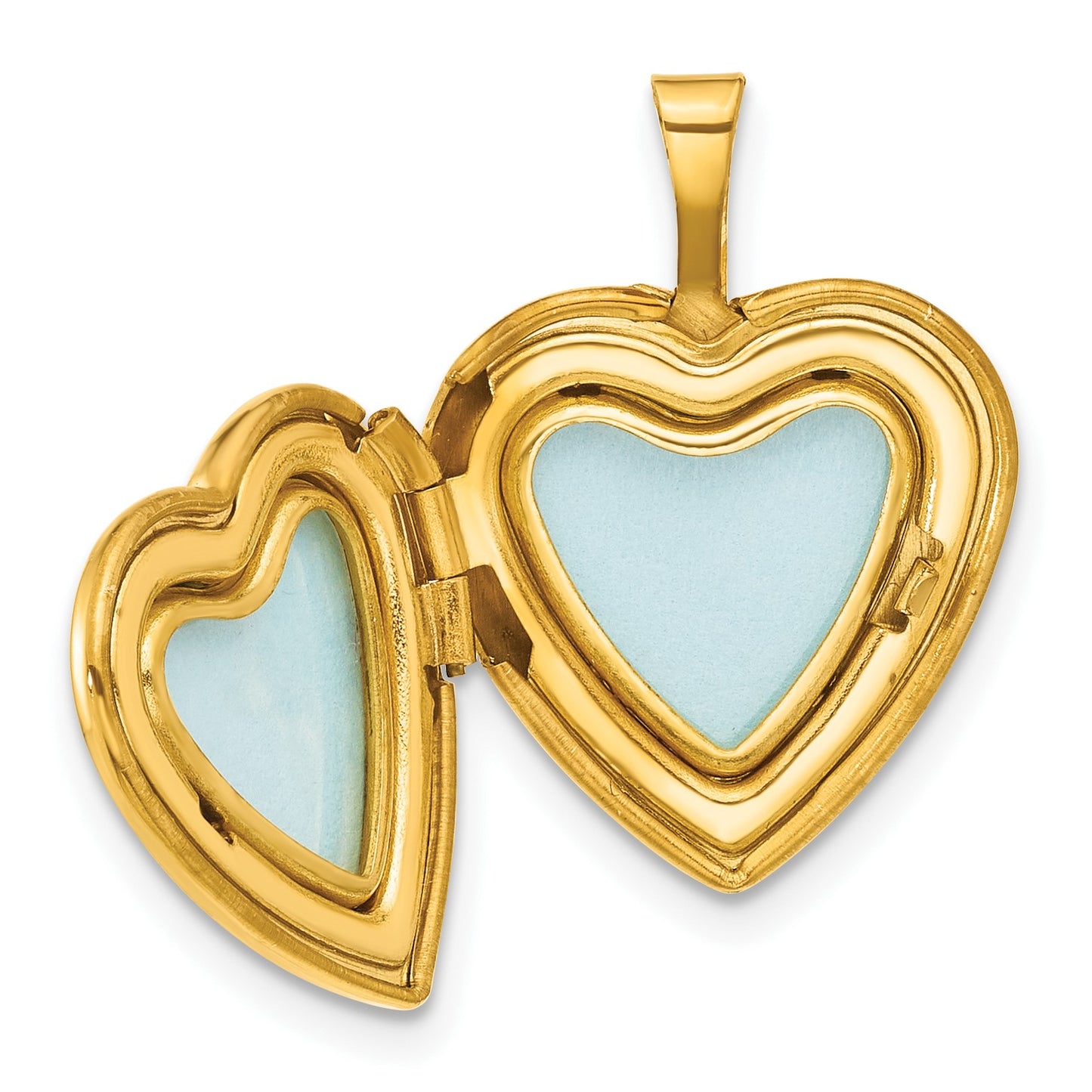 1/20 14K Gold Filled Polished & Textured Dia 16mm Floral Heart Locket