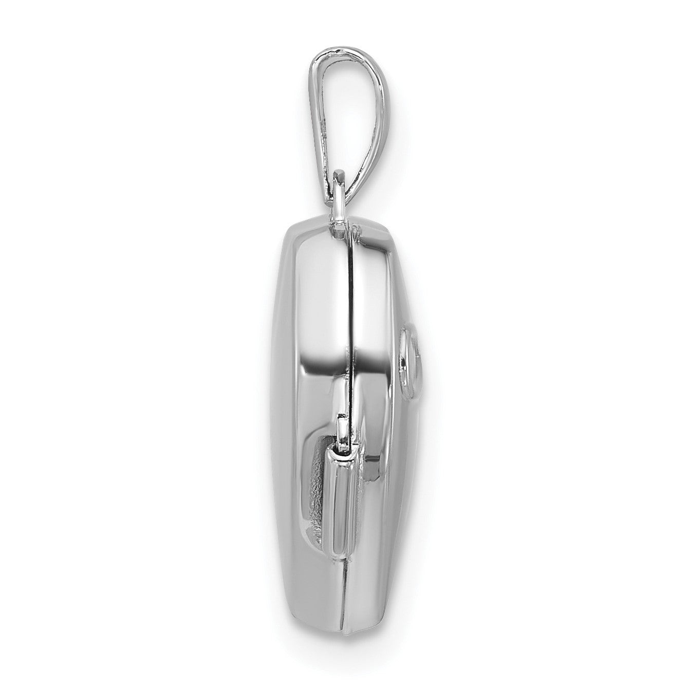 Sterling Silver Rhodium-plated Half Point Diamond Infinity 15mm Heart Locket