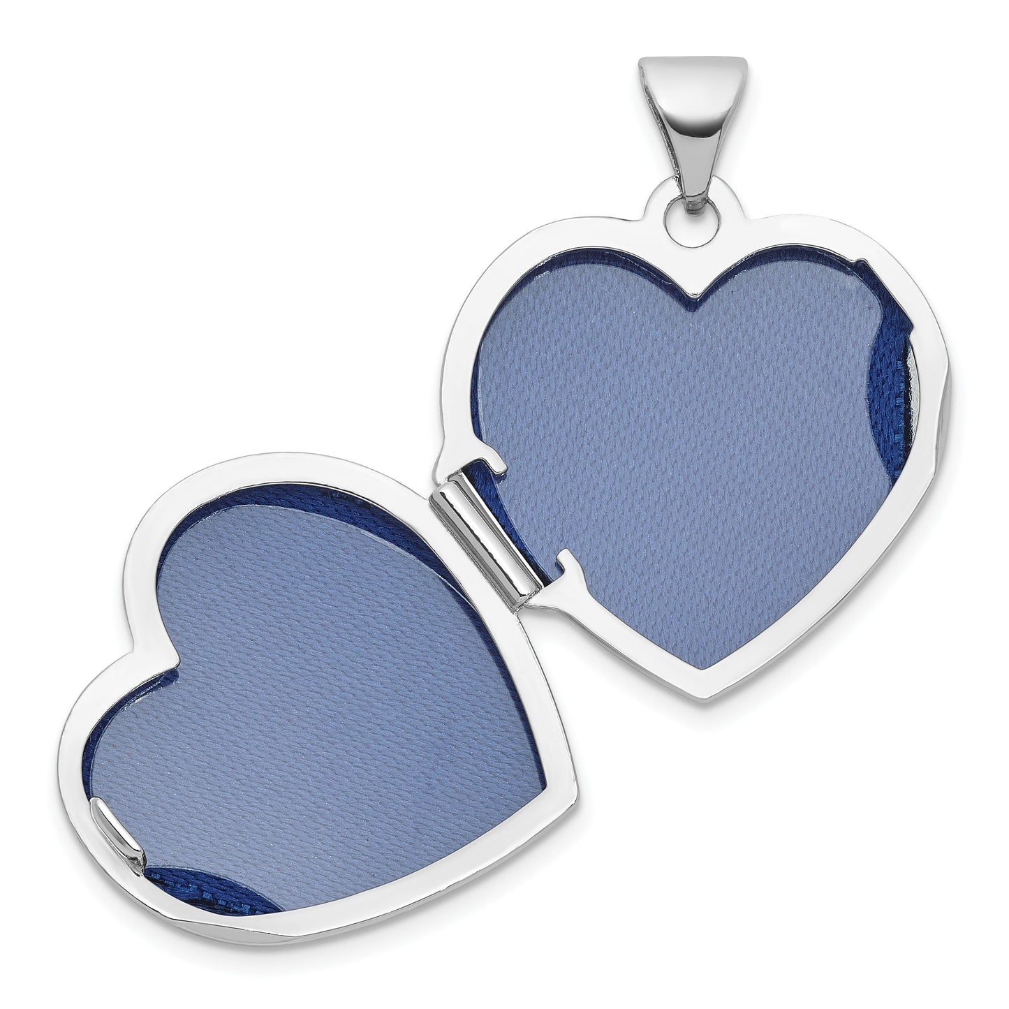 Sterling Silver Rhodium-plated Aquamarine March Birthstone 18mm Heart Locket