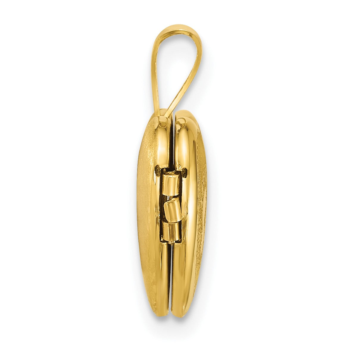 Sterling Silver Gold-plated Polished Front/Brushed Back Foot Prints with Hearts 12mm Heart Locket