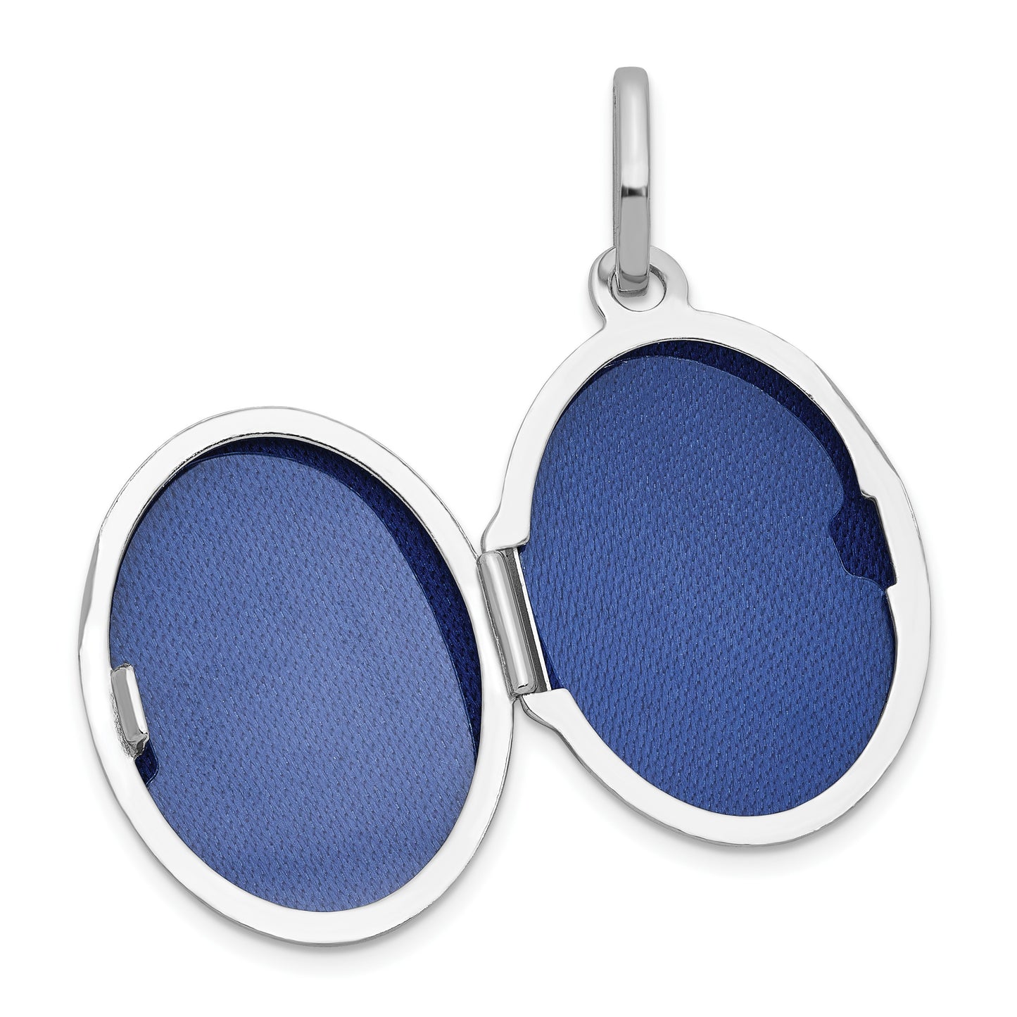 Sterling Silver Rhodium-plated Mother of Pearl 16.5mm Oval Locket