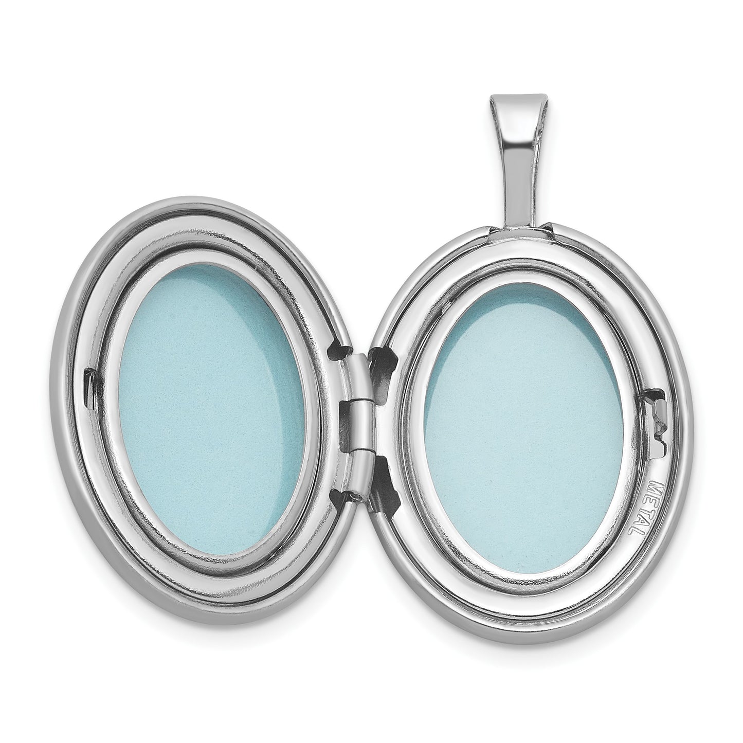 Sterling Silver Rhodium-plated Brushed  1/20 carat Diamond Engraved Cross 16mm Oval Locket