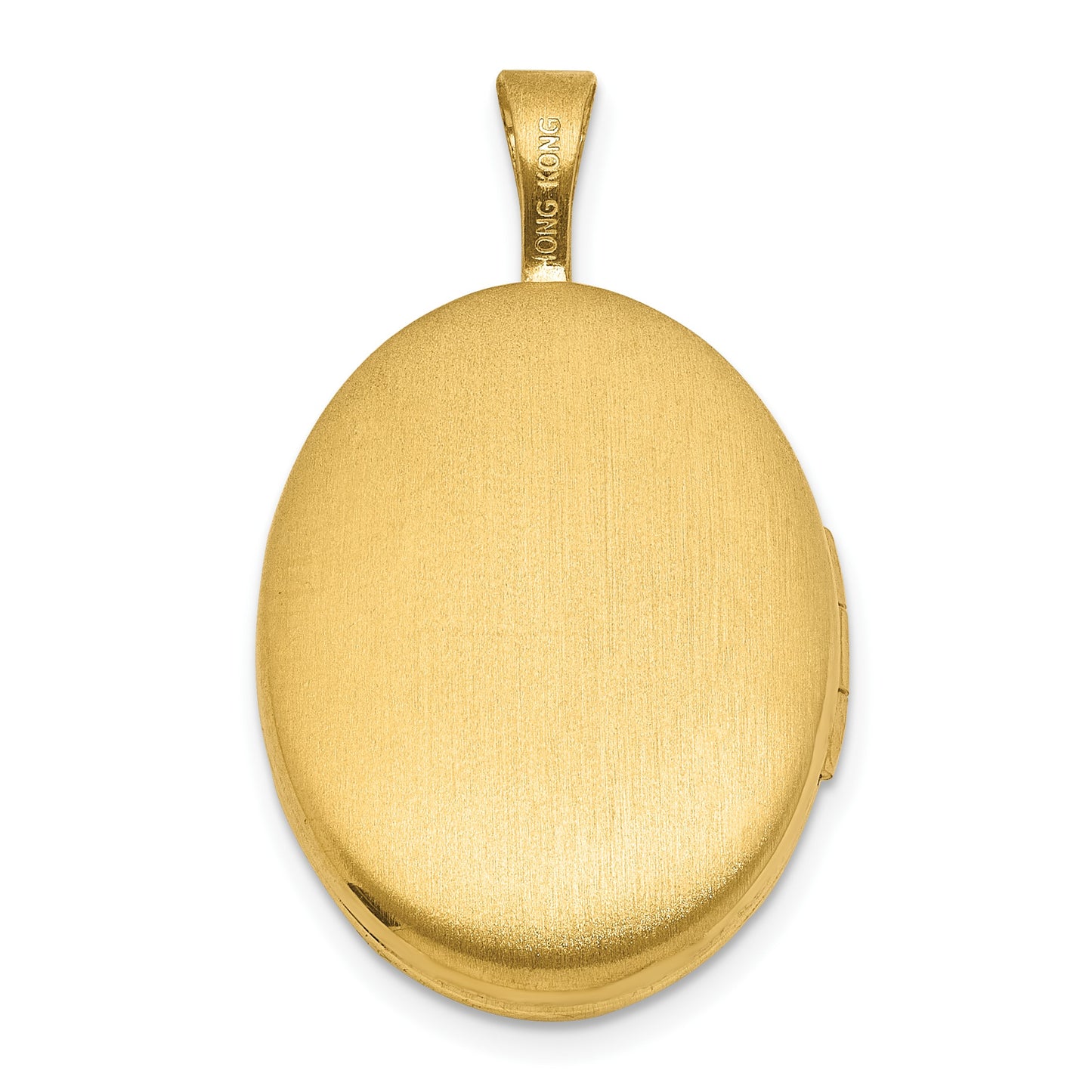 Sterling Silver Gold-plated Polished Front/Brushed Back Greek Key 19mm Oval Locket