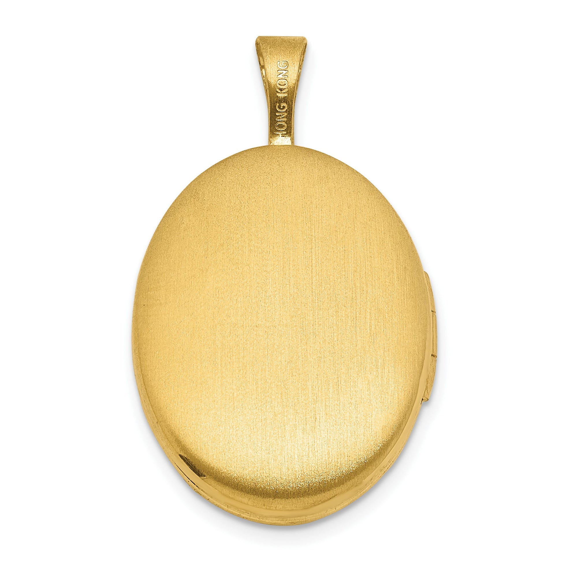 Sterling Silver Gold-plated Polished Front/Brushed Back Greek Key 19mm Oval Locket