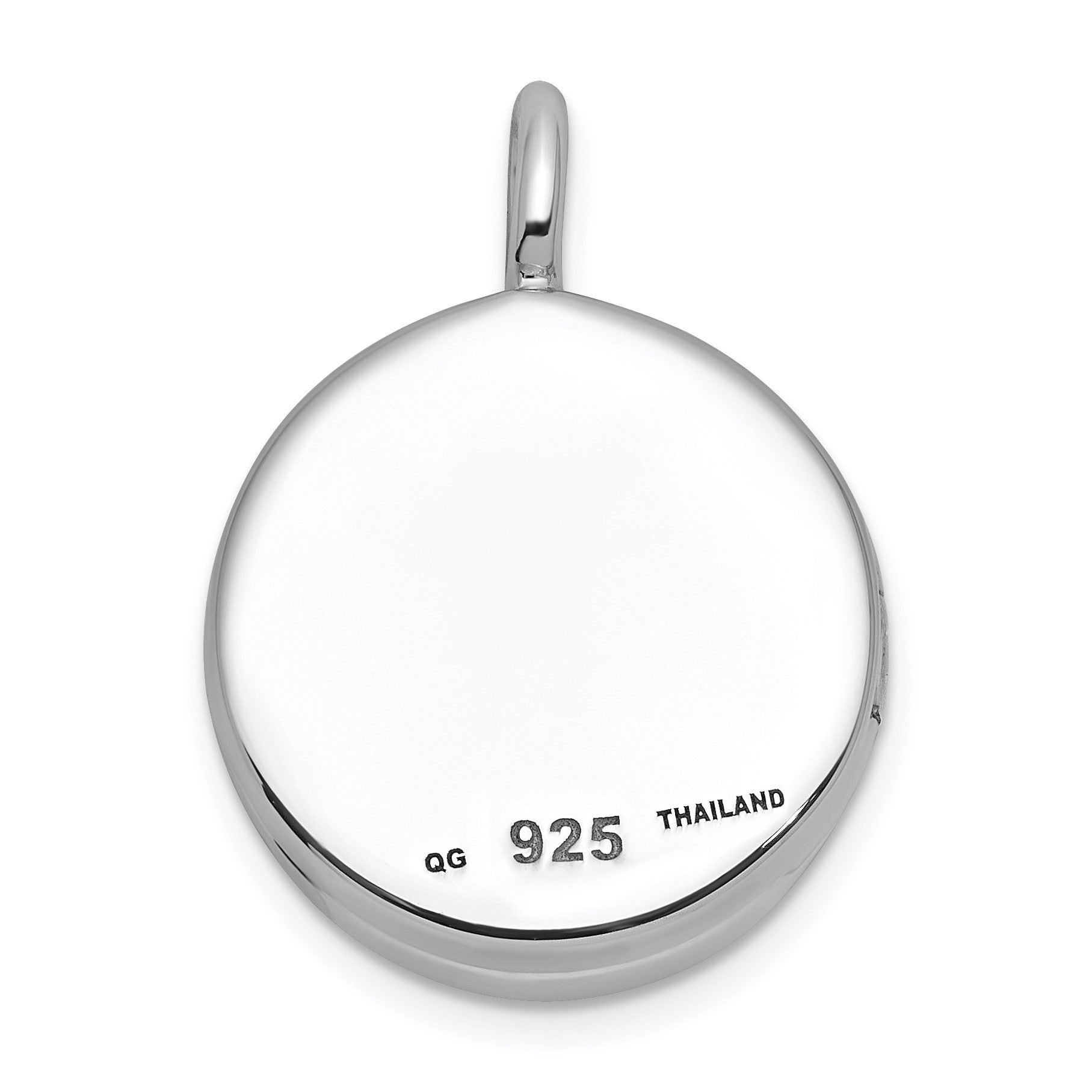 Sterling Silver Rhodium-plated Polished Heart On 10mm Round Locket