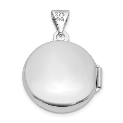 Sterling Silver Rhodium-plated Polished Tree Of Life 16mm Round Locket