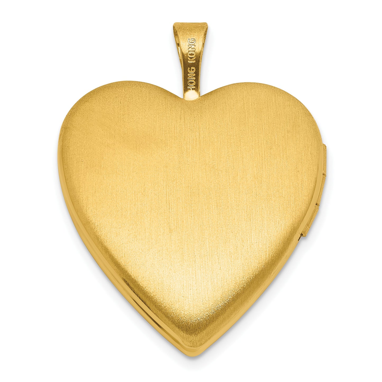 Sterling Silver Gold-plated Polished Front/Brushed Back Unicorn/Alicorn 20mm Heart Locket
