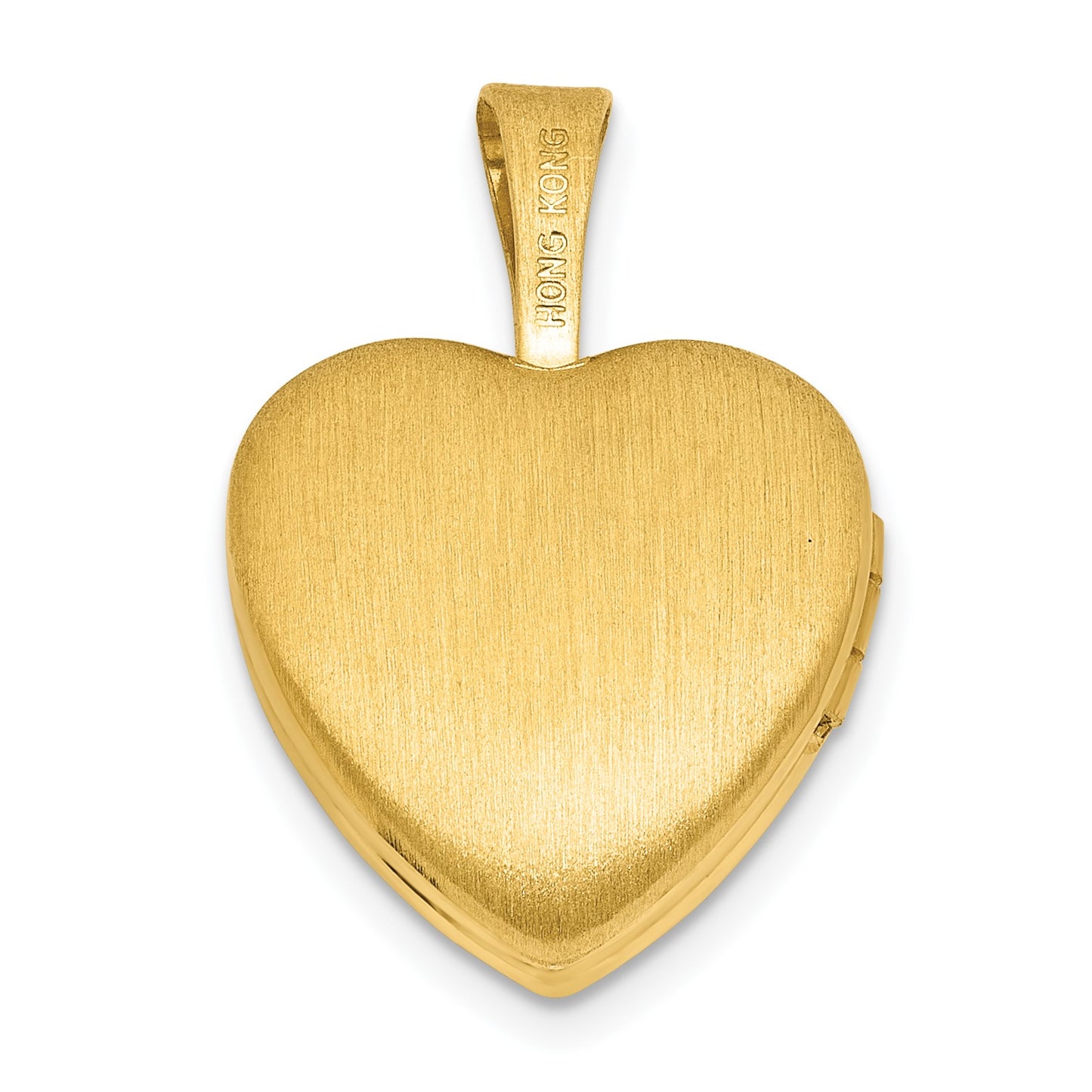 Sterling Silver Gold-plated Polished Front/Brushed Back Stars 12mm Heart Locket