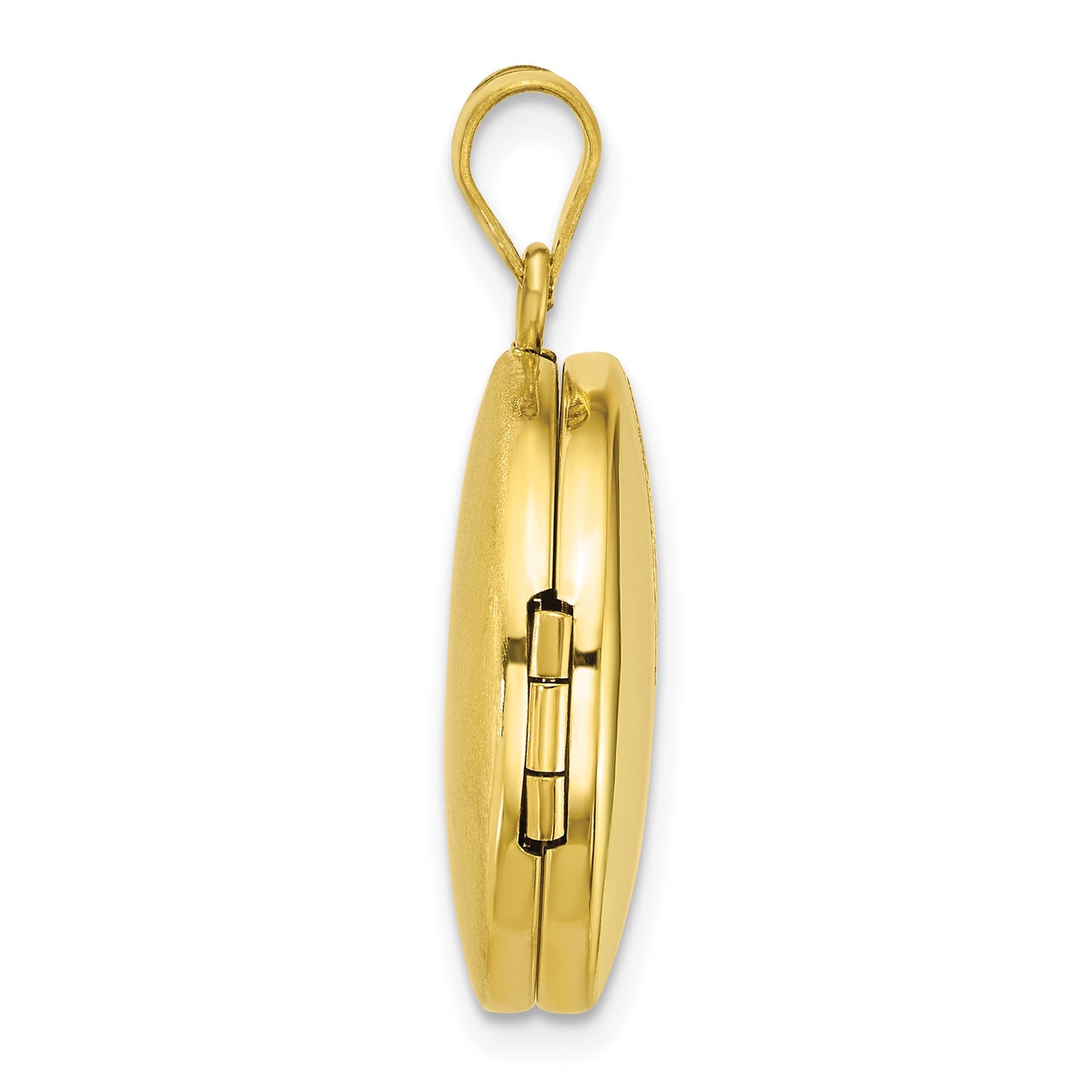 Sterling Silver Gold-plated Polished Front/Brushed Back Paw Print 20mm Round Locket