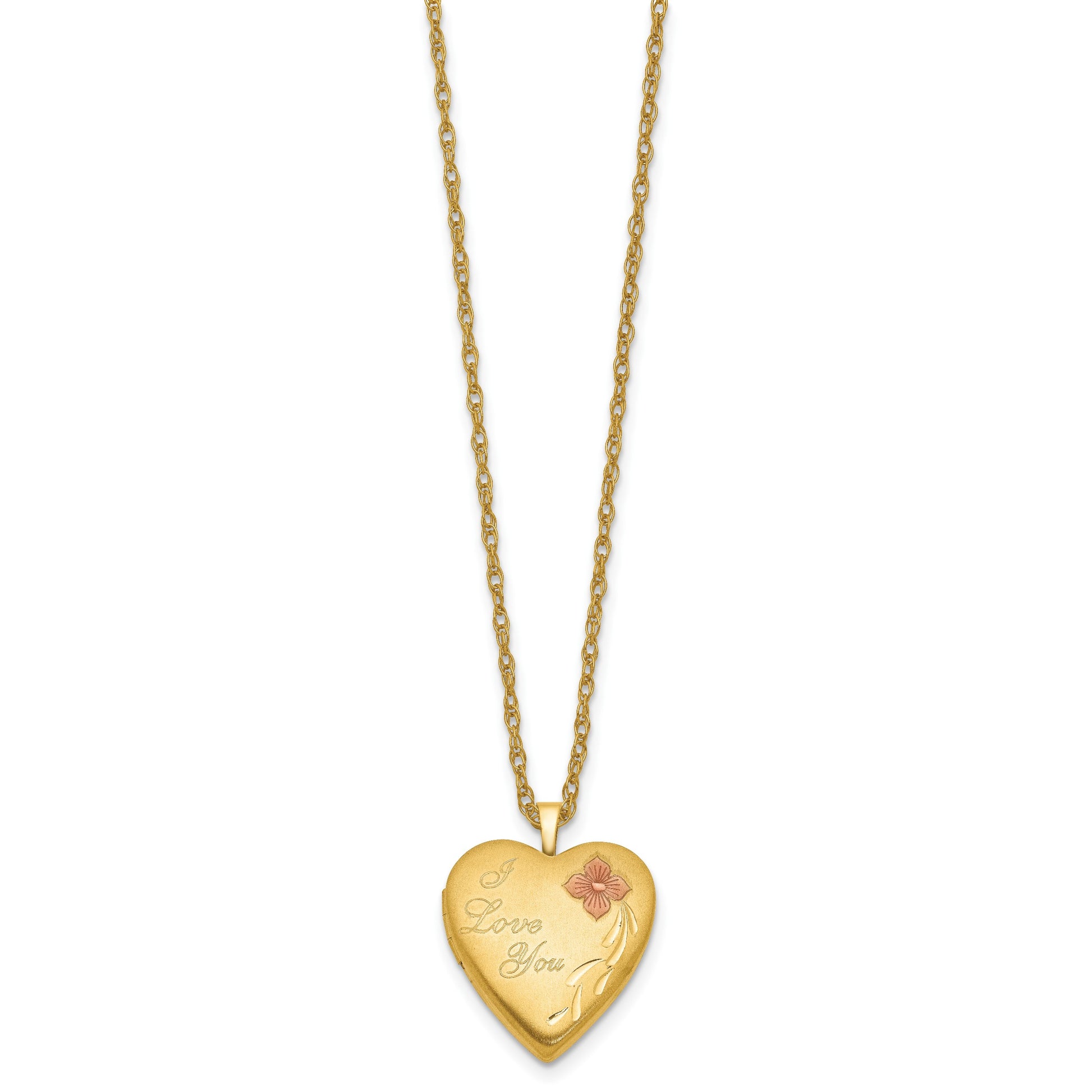 1/20 14K Gold Filled 20mm Enameled I Love You Heart Locket Necklace