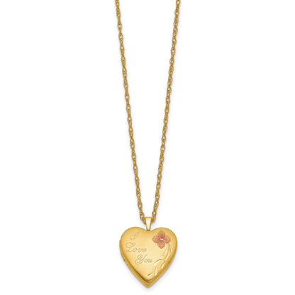 1/20 14K Gold Filled 20mm Enameled I Love You Heart Locket Necklace