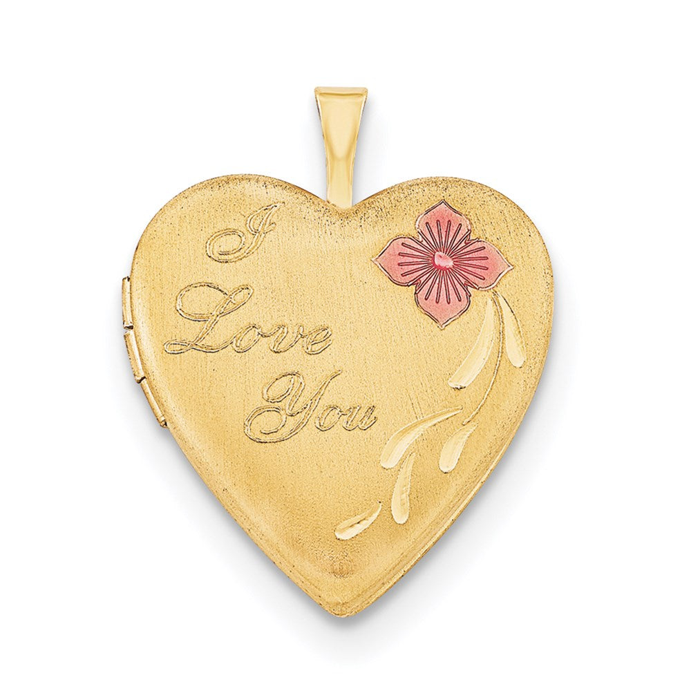 1/20 Gold Filled 20mm Enameled I Love You Heart Locket Necklace