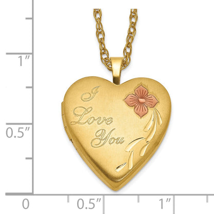 1/20 Gold Filled 20mm Enameled I Love You Heart Locket Necklace