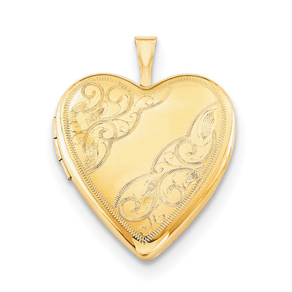 1/20 Gold Filled 20mm Side Swirled Heart Locket Necklace