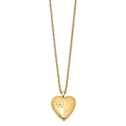 1/20 Gold Filled 20mm Diamond Forever Heart Locket Necklace