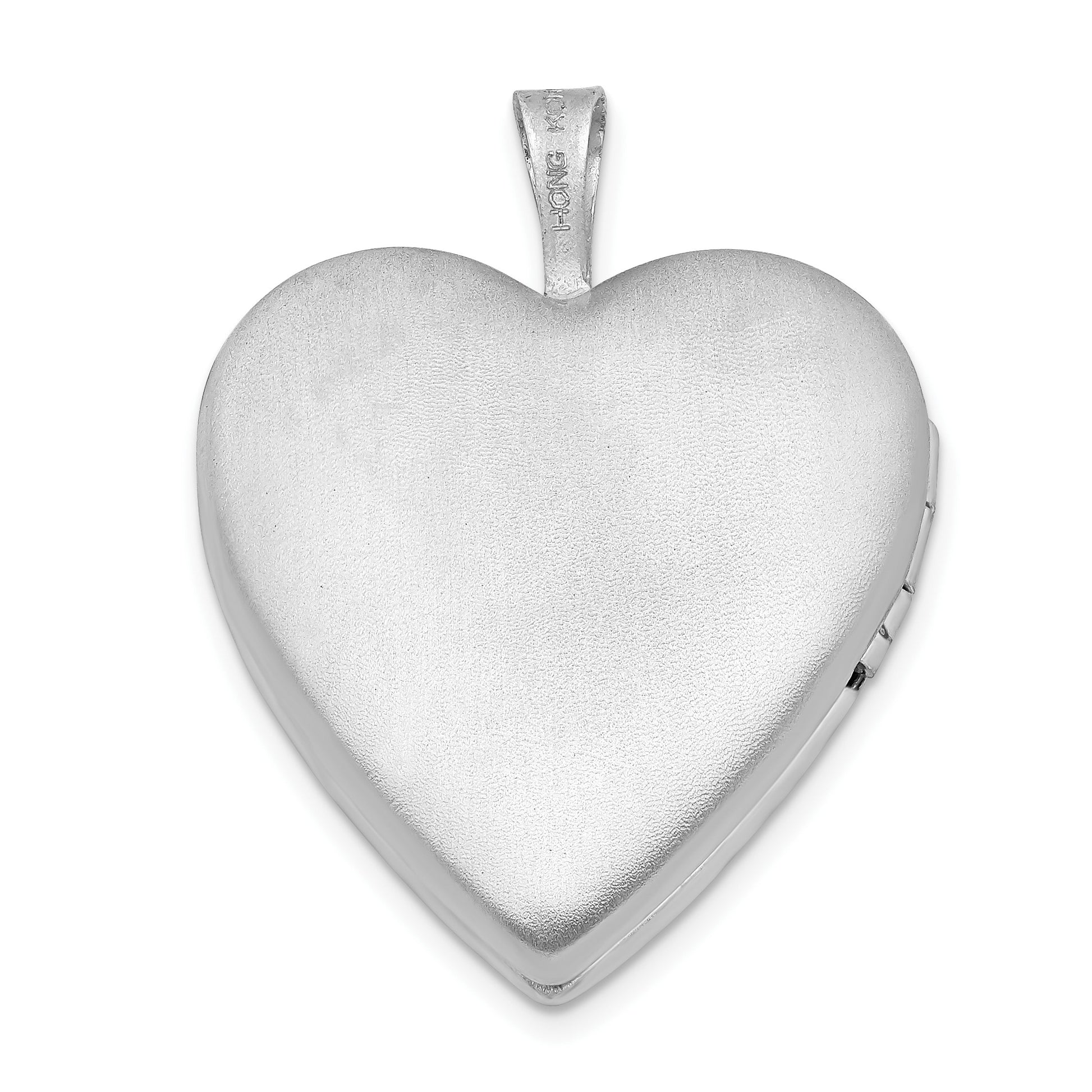 Sterling Silver Rhodium-plated 20mm D/C Heart Locket