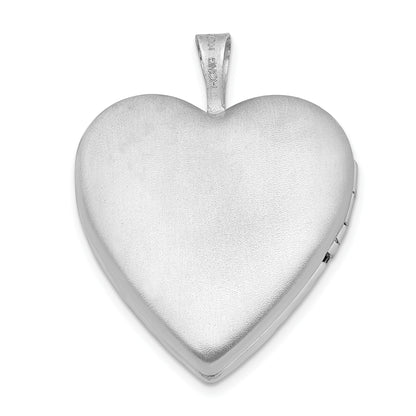 Sterling Silver Rhodium-plated 20mm D/C Heart Locket