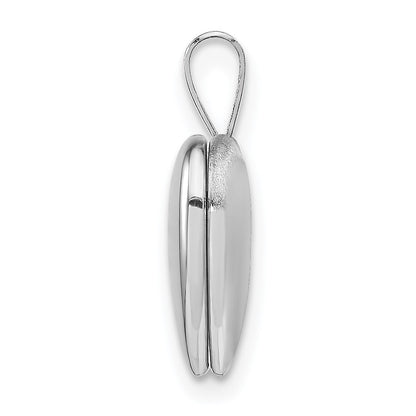 Sterling Silver Rhodium-plated Polished 12mm Heart Locket