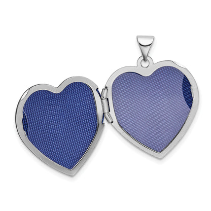 Sterling Silver Rhodium & Gold-plated 21mm I Love You Heart Locket