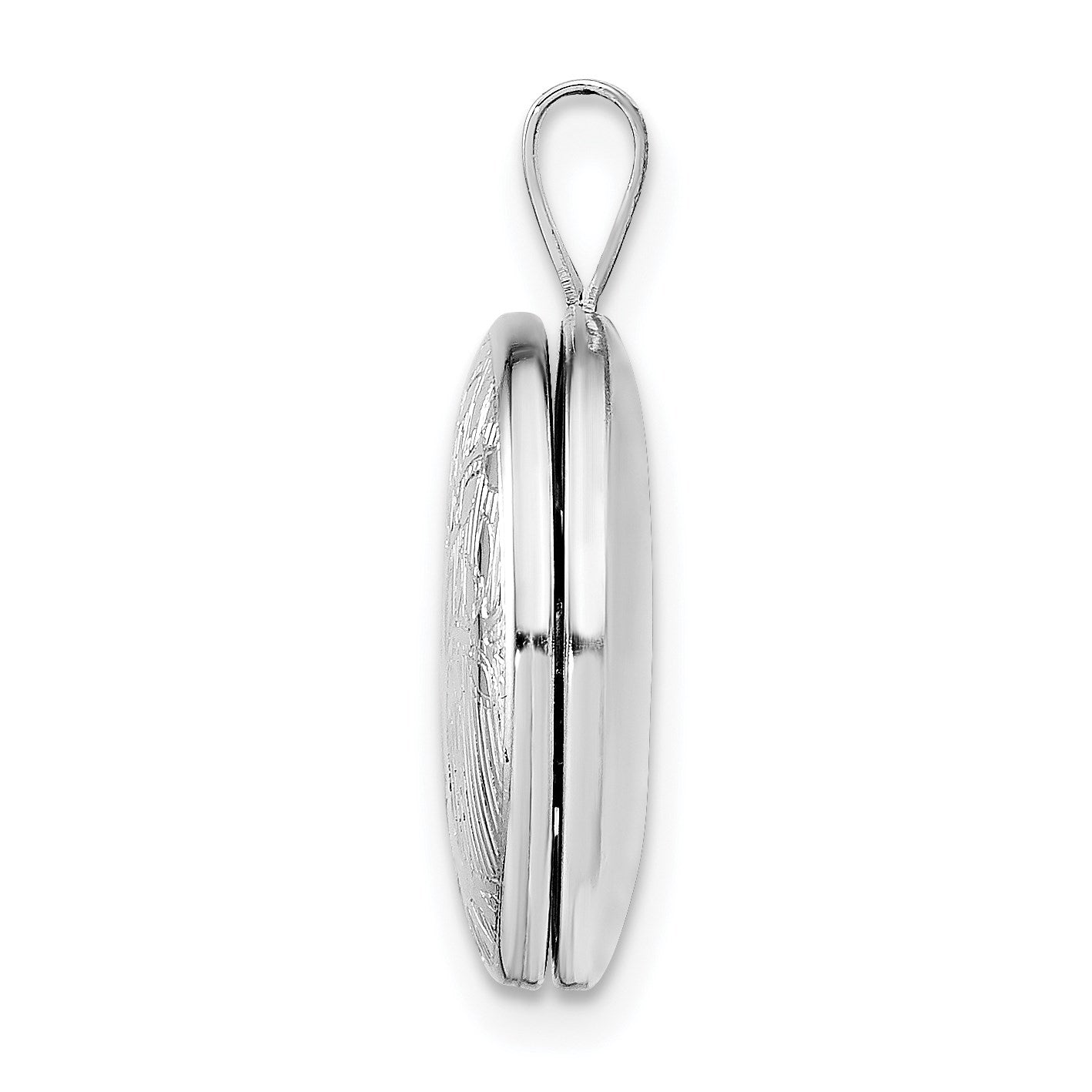 Sterling Silver Platinum-plated Round Tree Design Locket