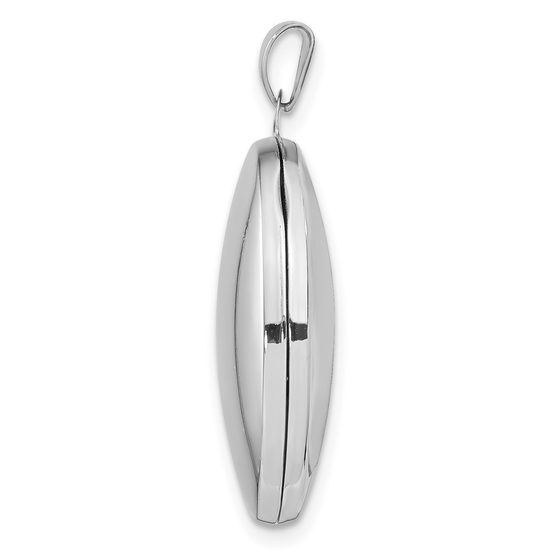 Sterling Silver Rhodium-plated Oval 23mm Locket