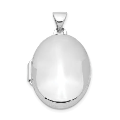 Sterling Silver Rhodium-plated Polished 21mm Oval Locket