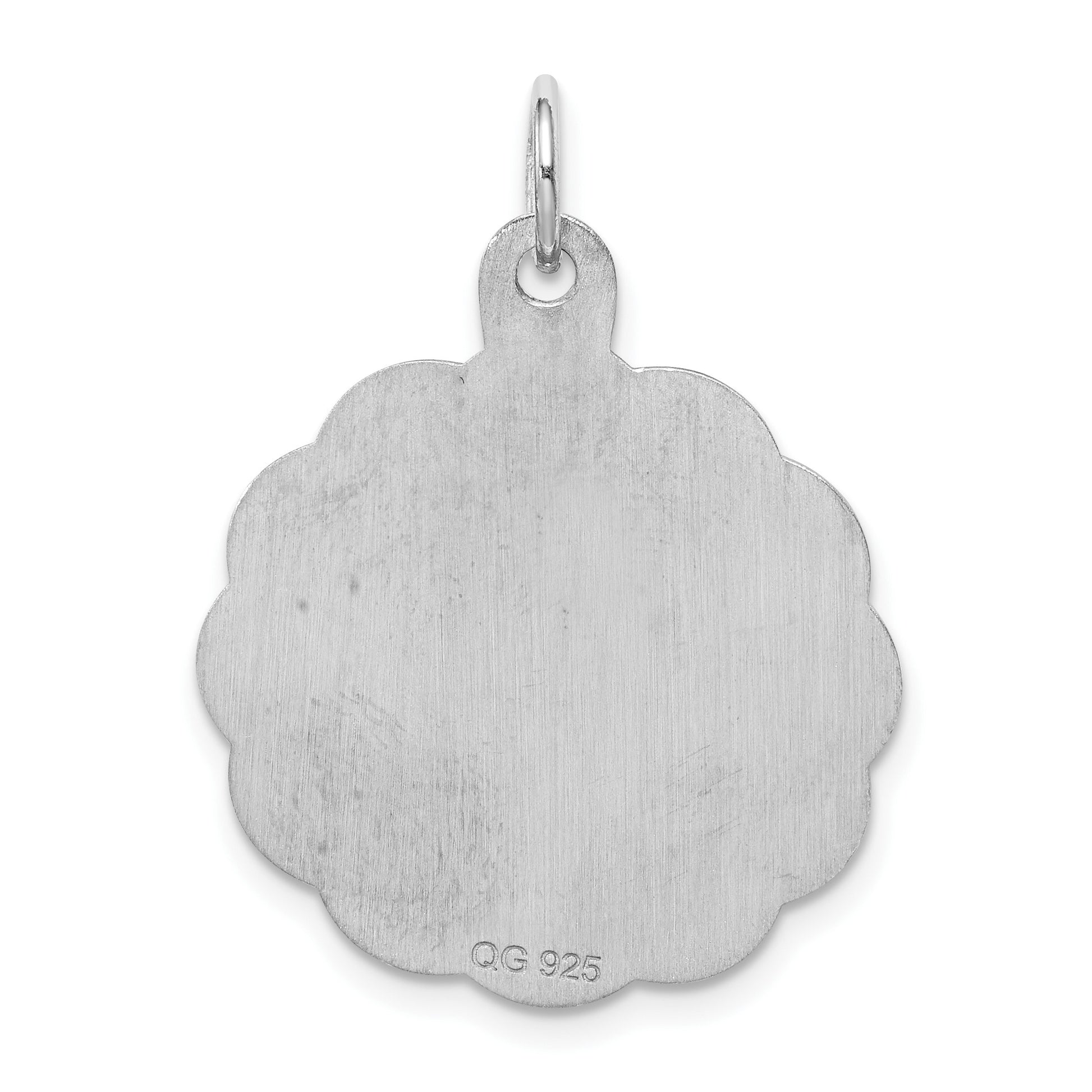 Sterling Silver Rhodium-plated Engravable Boy Disc Charm