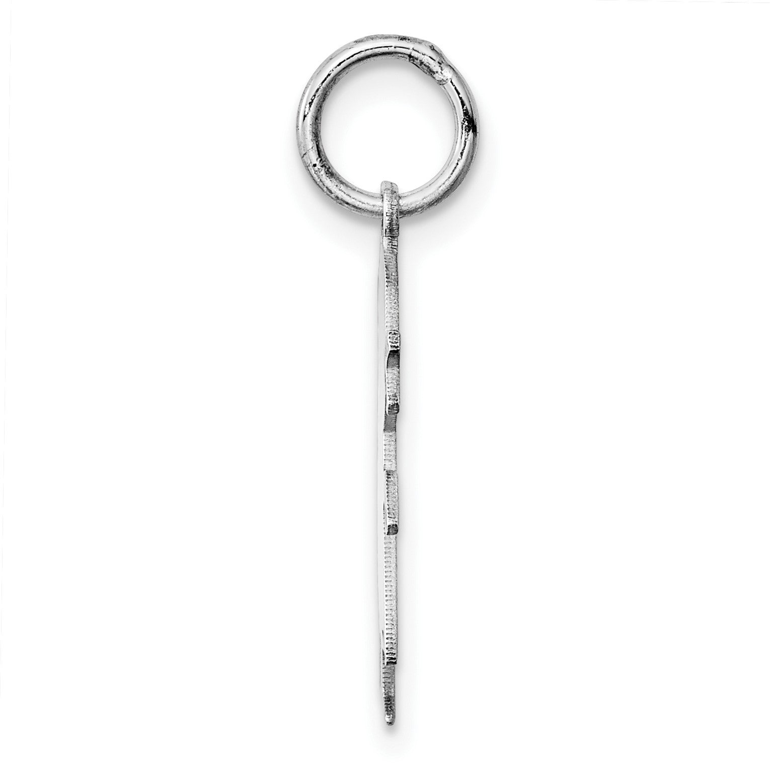 SSilver Rh-plt D/C Engravable Girl Polished Front/Satin Back Disc Charm