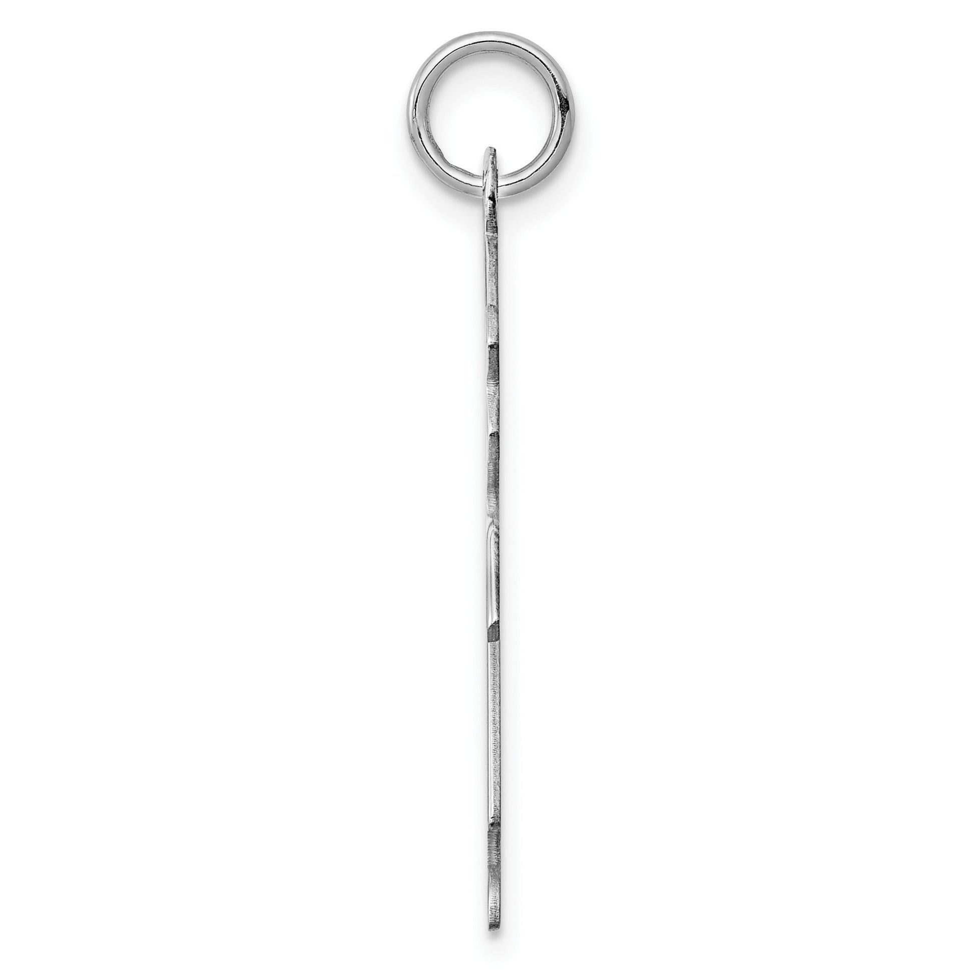 Sterling Silver Rhod-plated Eng. Girl Polished Front/Satin Back Disc Charm