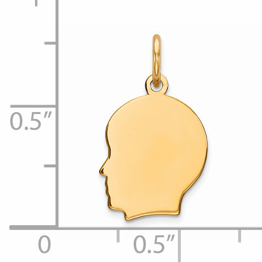 Sterling Silver GP Engravable Boy Polished Disc Charm