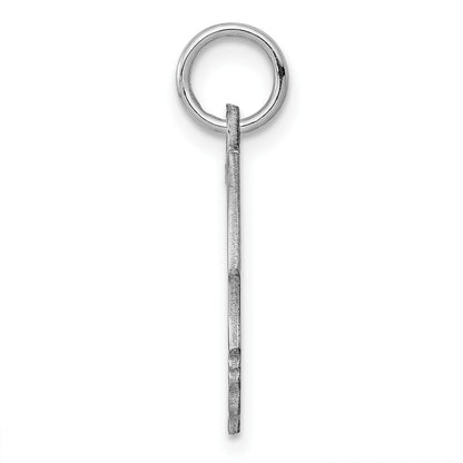 Sterling Silver Rh-plt Engravable Boy Disc Charm Polish on Front/Back