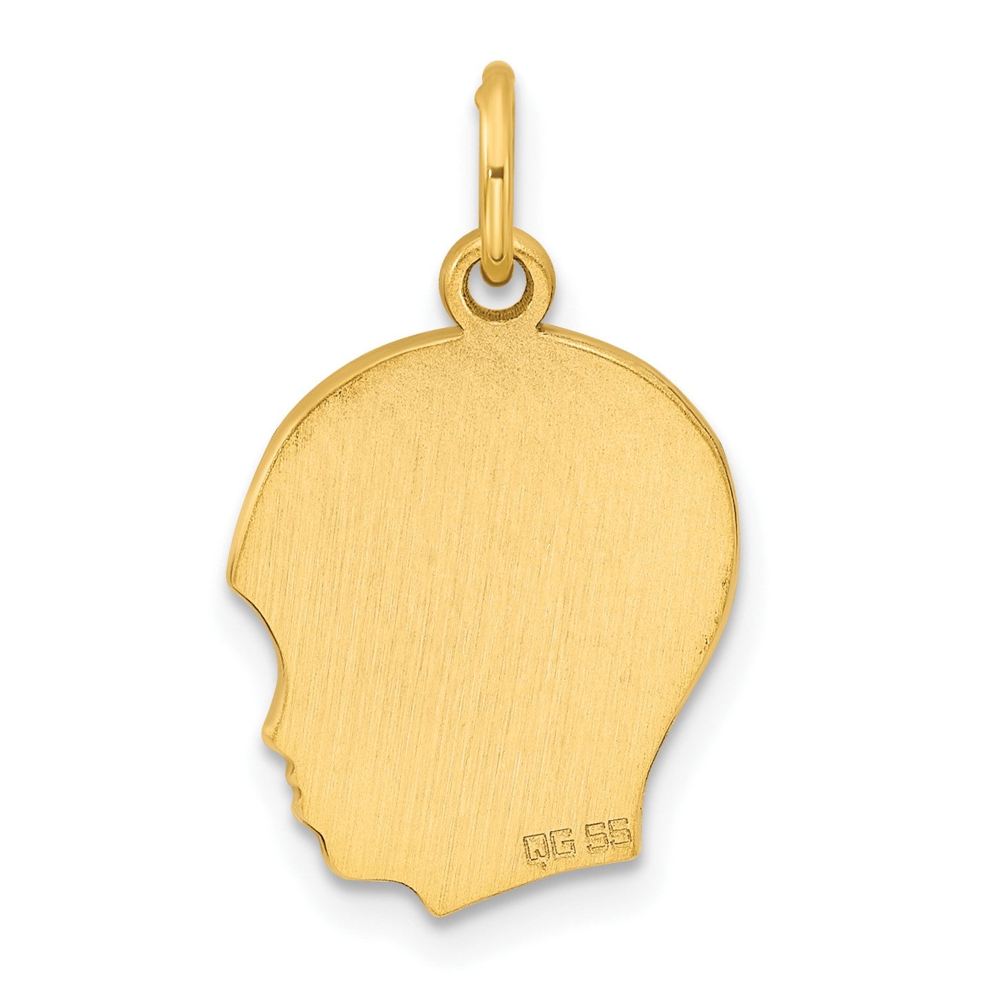 Sterling Silver GP Engravable Boy Polished Disc Charm