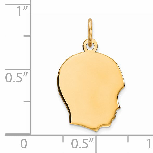 Sterling Silver GP Engravable Boy Polished Disc Charm