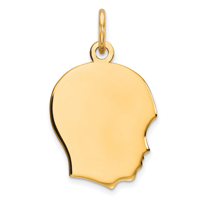Sterling Silver GP Engravable Boy Polished Disc Charm