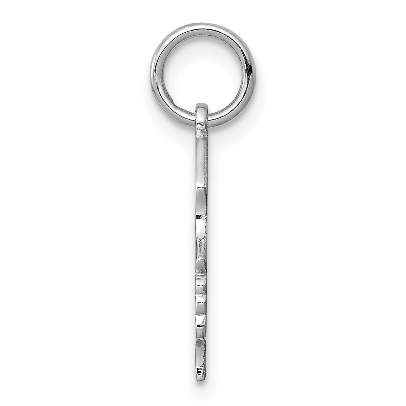 Sterling Silver Rh-plt Engravable Girl Disc Charm Polish on Front/Back