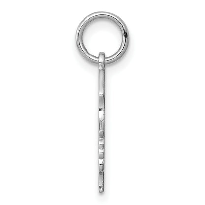 Sterling Silver Rh-plt Engravable Girl Disc Charm Polish on Front/Back