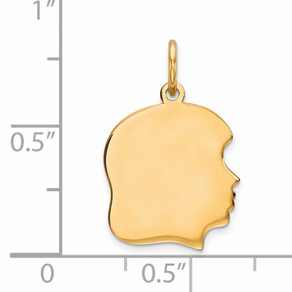 Sterling Silver GP Engravable Girl Polished Disc Charm