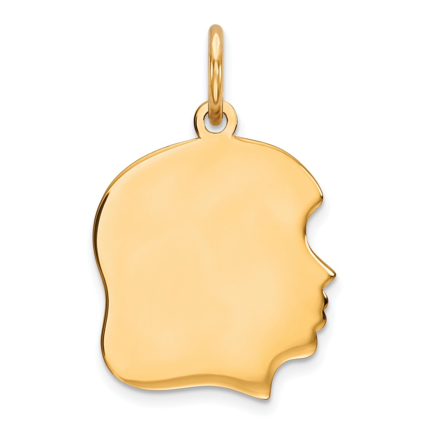 Sterling Silver GP Engravable Girl Polished Disc Charm