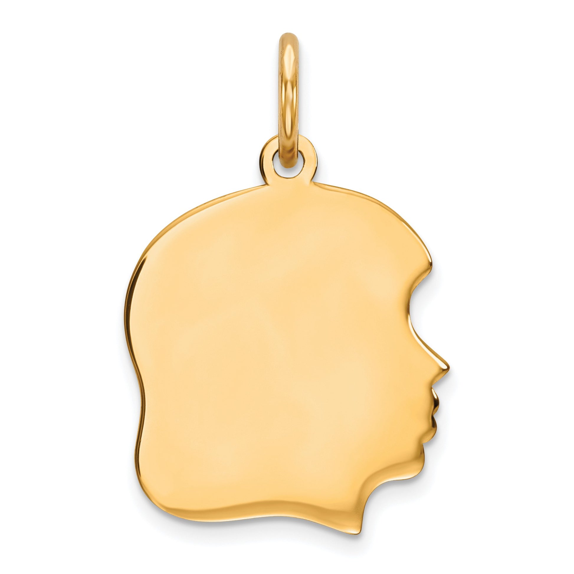 Sterling Silver GP Engravable Girl Polished Disc Charm
