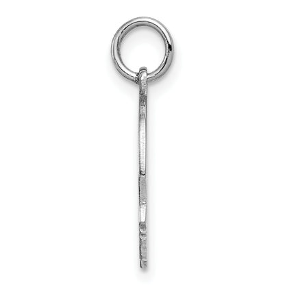 Sterling Silver Rh-plt Engravable Boy Disc Charm Polish on Front/Back