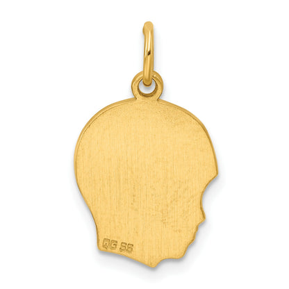 Sterling Silver GP Engravable Boy Polished Disc Charm