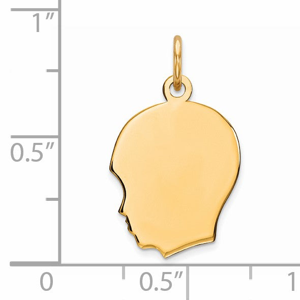 Sterling Silver GP Engravable Boy Polished Disc Charm