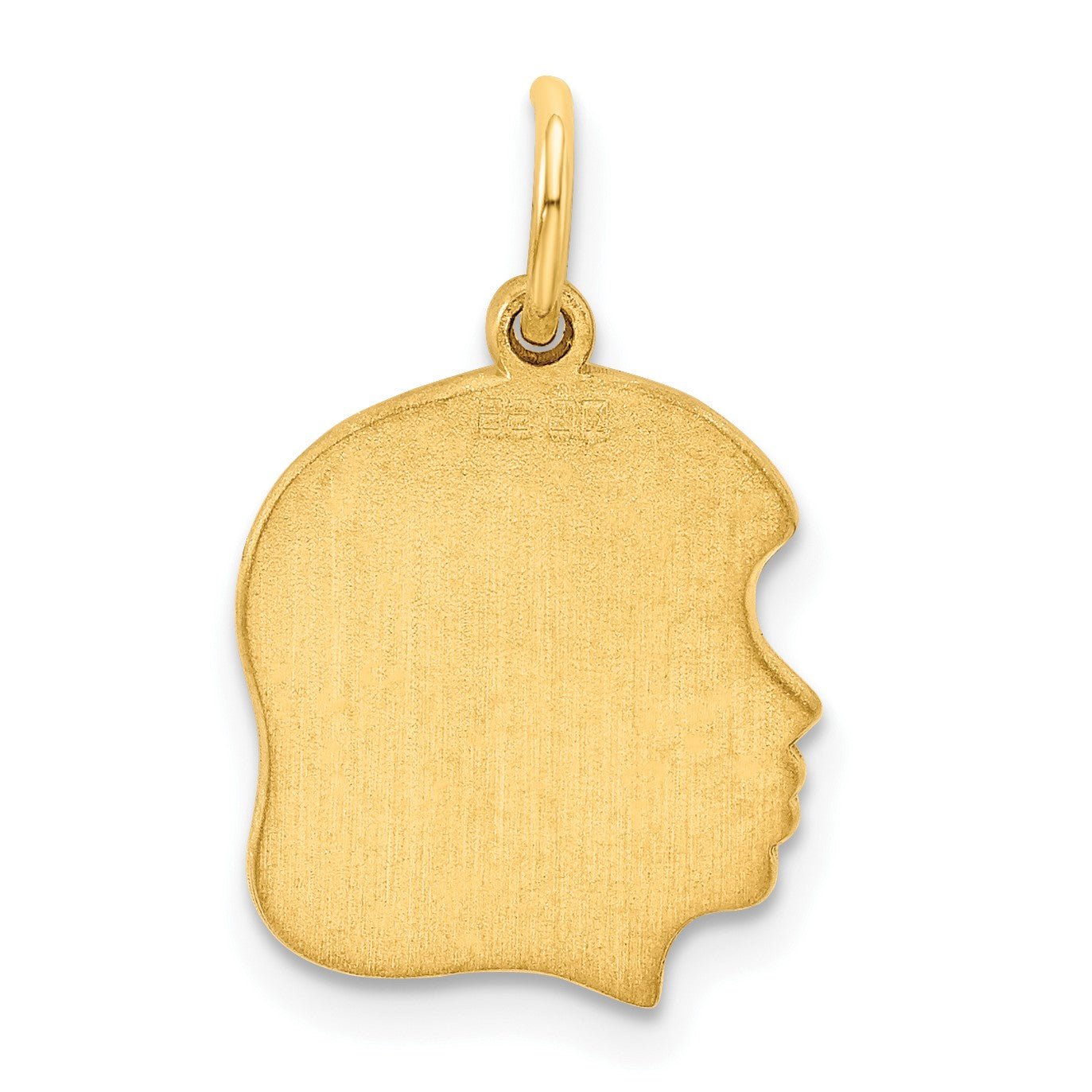 Sterling Silver GP Engravable Girl Polished Disc Charm