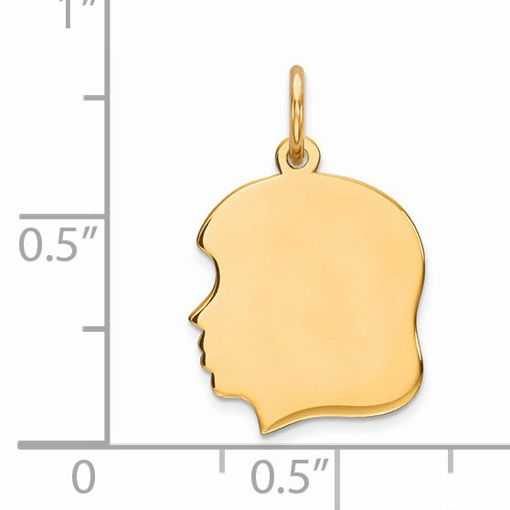 Sterling Silver GP Engravable Girl Polished Disc Charm