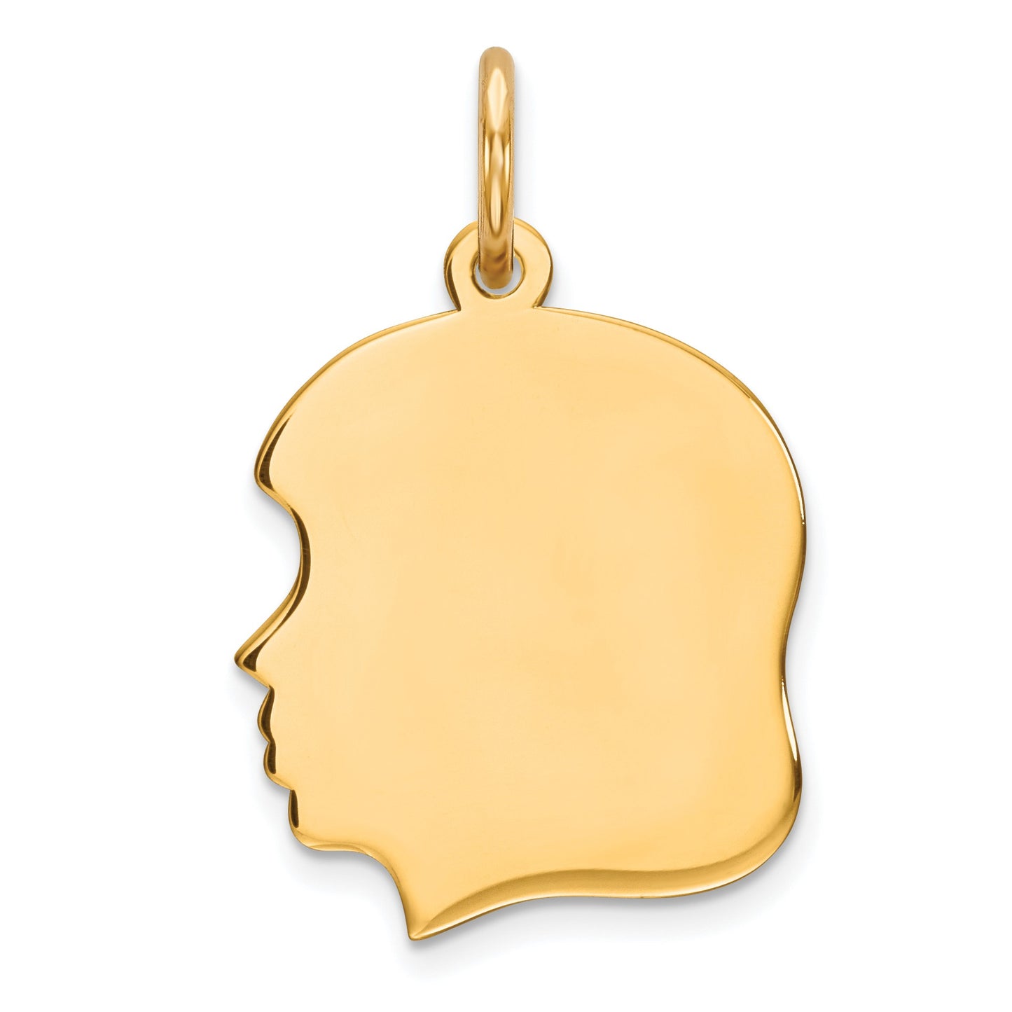 Sterling Silver GP Engravable Girl Polished Disc Charm