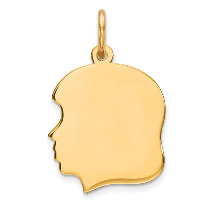 Sterling Silver GP Engravable Girl Polished Disc Charm