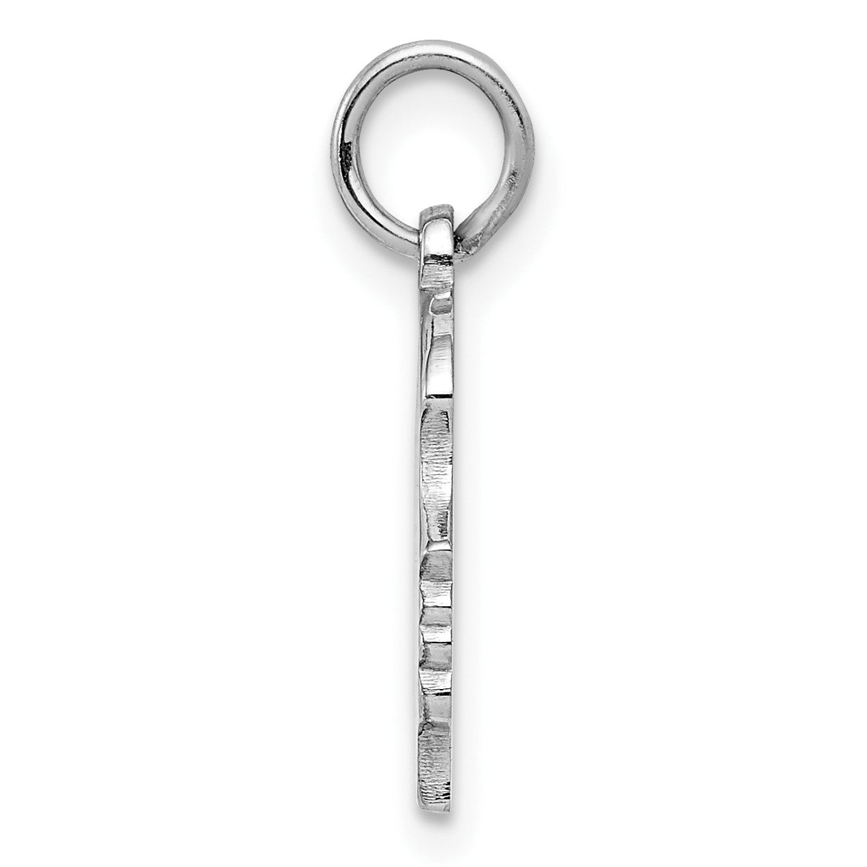 SSilver Rh-plt Engravable Girl Polished Front/Satin Back Disc Charm